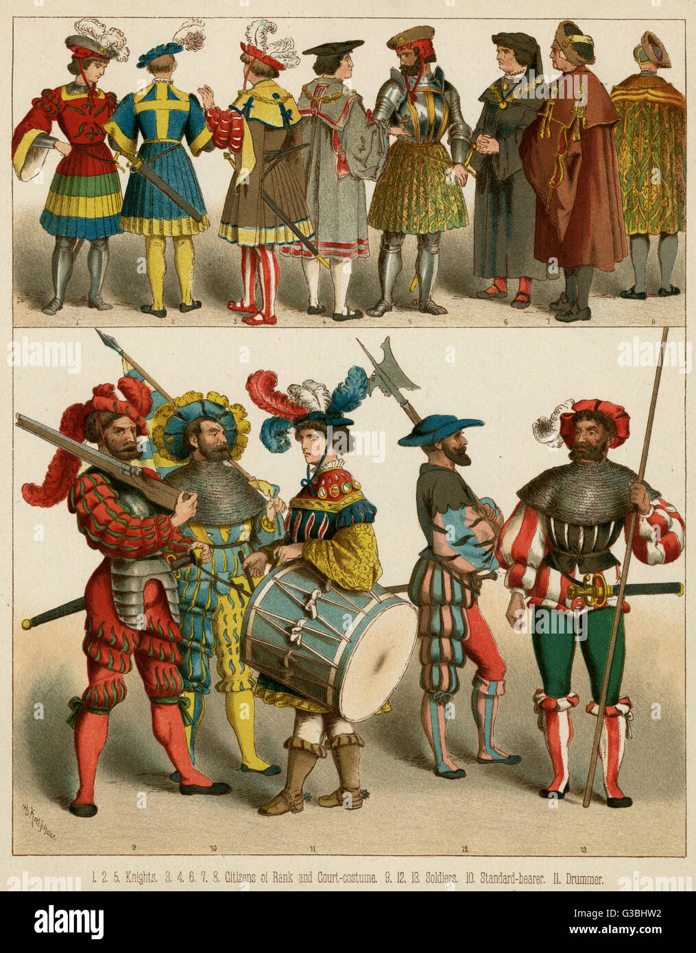 DEUTSCHES KLEID 1500-1550 Stockfoto