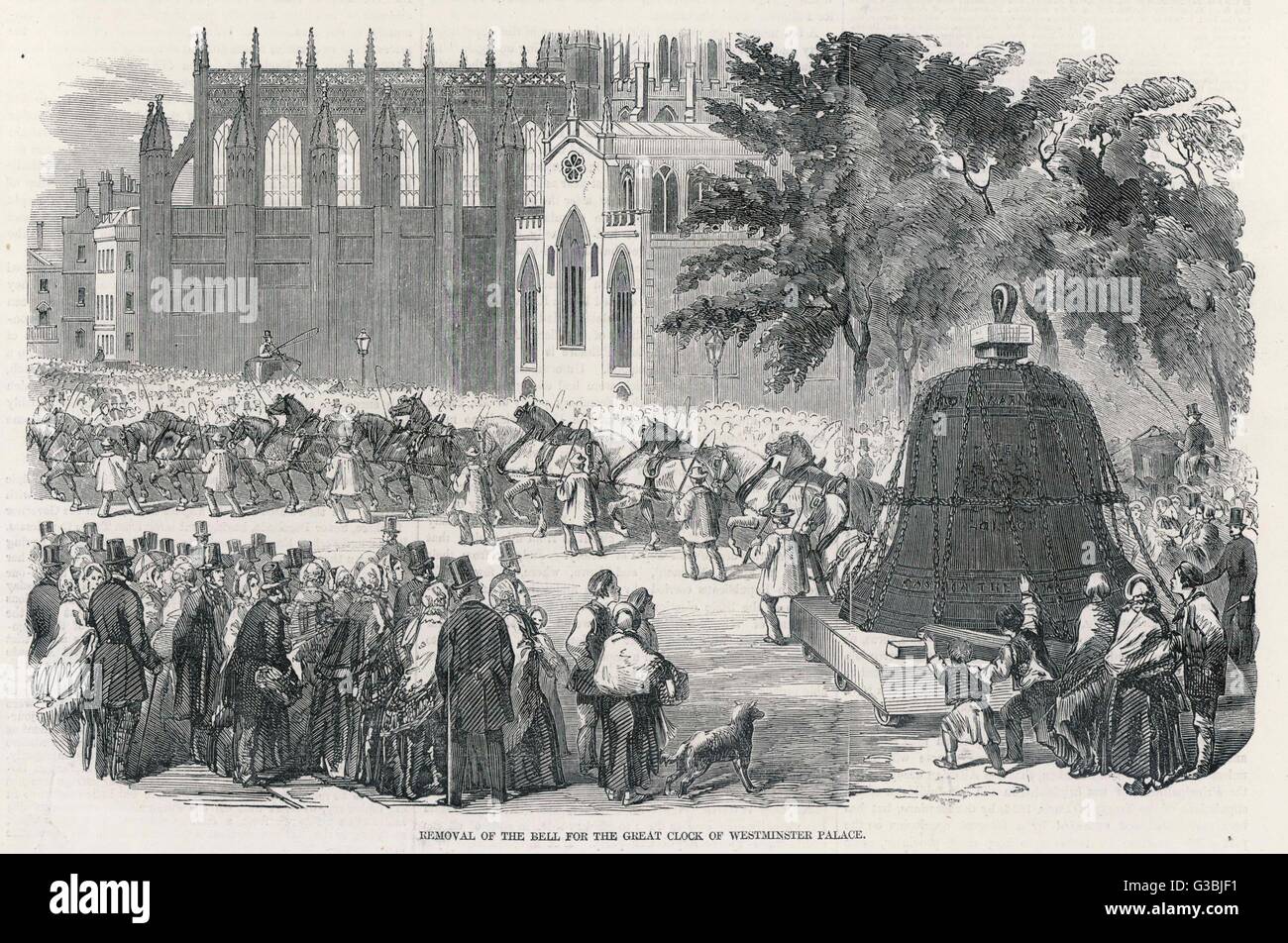Entfernung der Glocke für die große Glocke 1856 Stockfoto