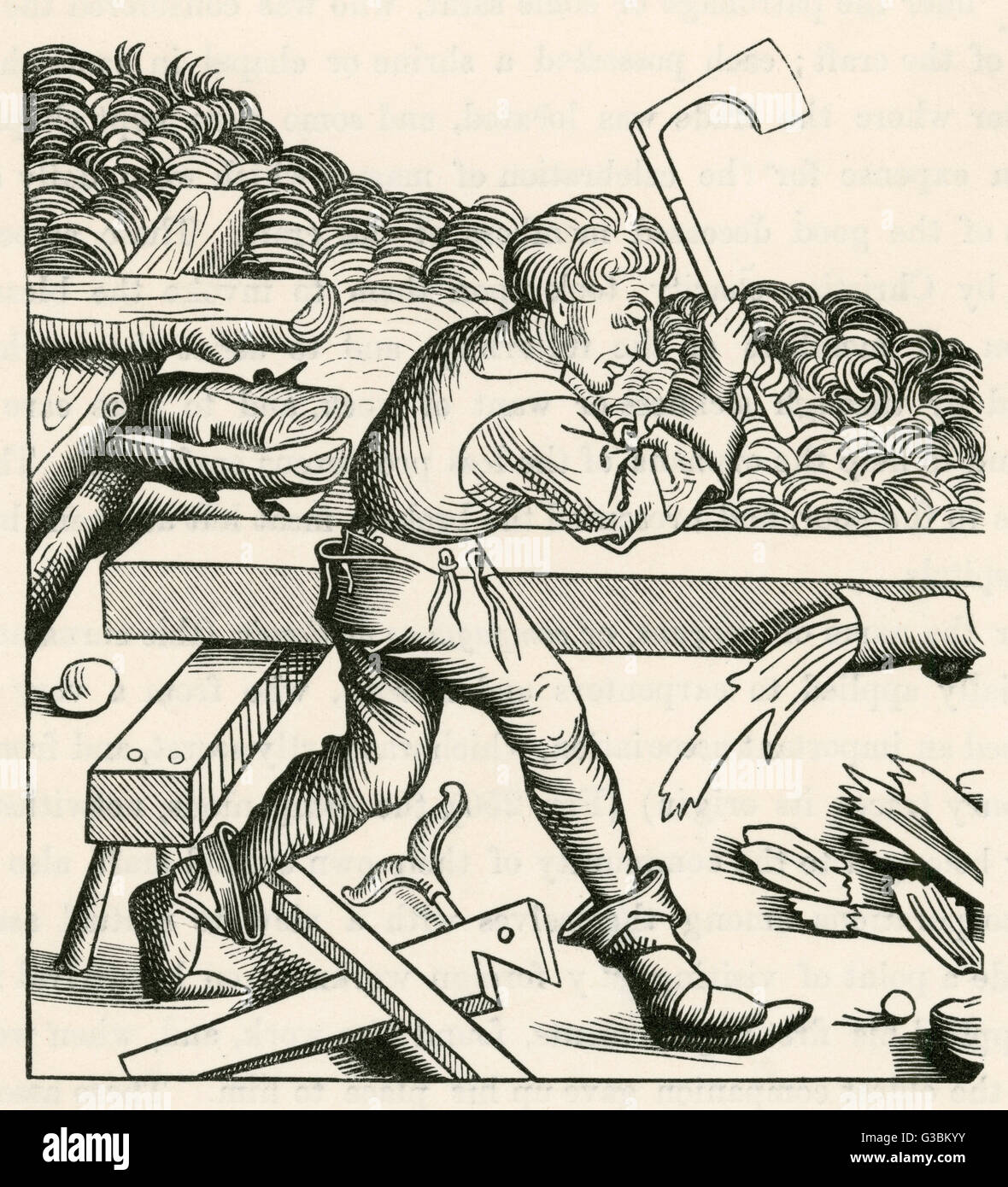 ZIMMERMANN AUS DEM 15TH. JAHRHUNDERT Stockfoto