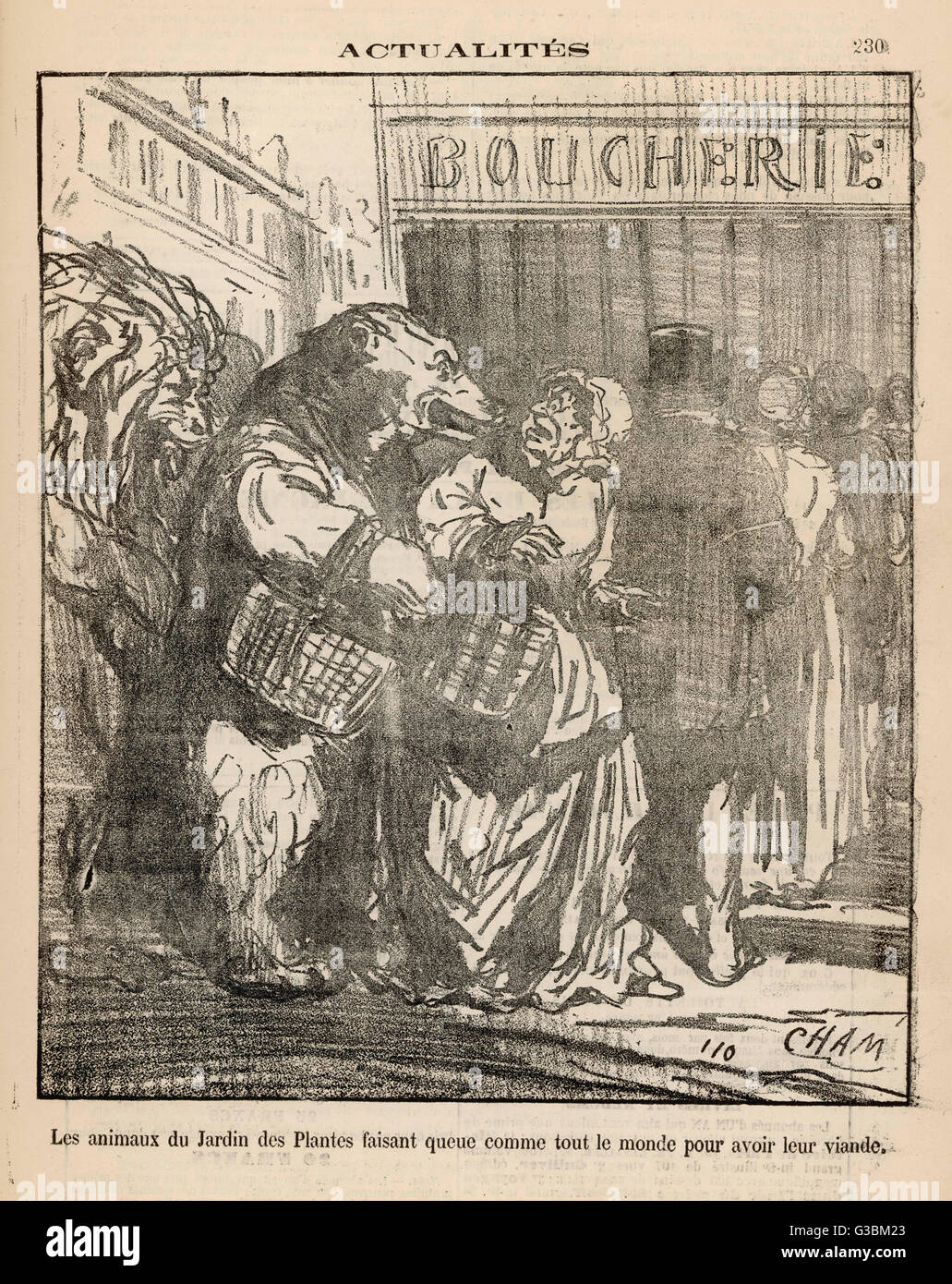 LEBENSMITTELKNAPPHEIT 1870 Stockfoto