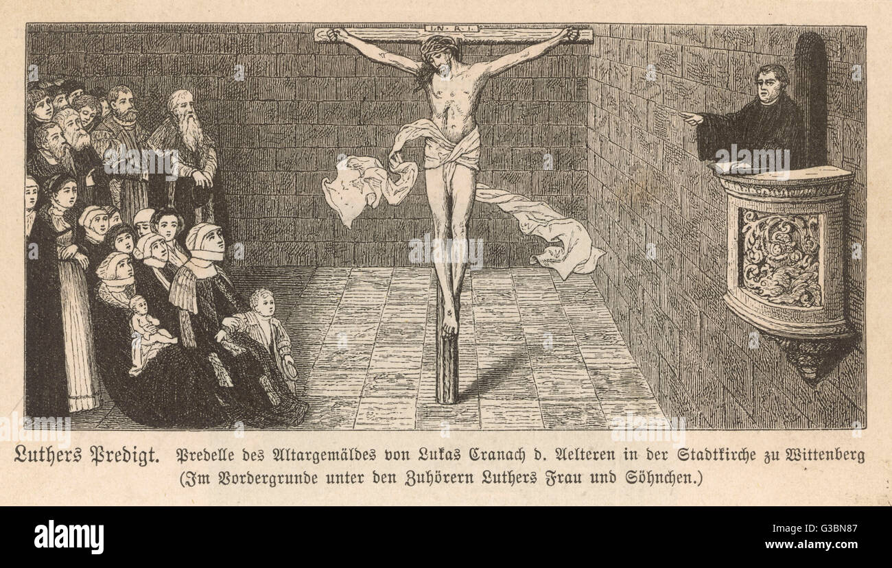 Predigt MARTIN LUTHER in Wittenberg, ca. 1508 Datum: 1483-1546 Stockfoto
