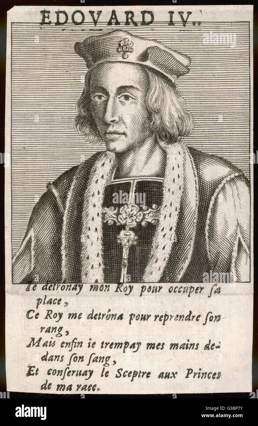 König EDWARD IV Half-length Porträt trägt ein Hermelin scharfkantigen Gewand.       Datum: 1442-1483 Stockfoto