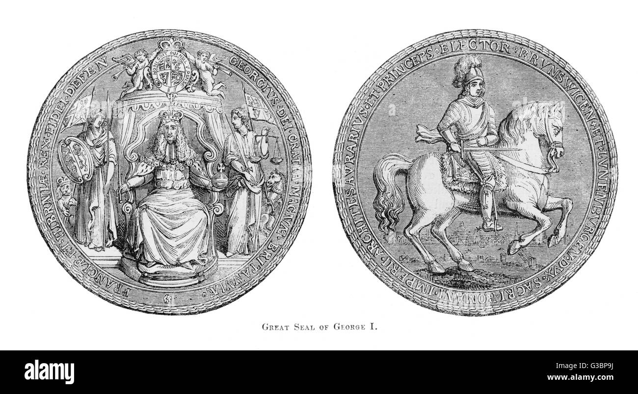 GROSSES SIEGEL VON GEORGE I. Stockfoto