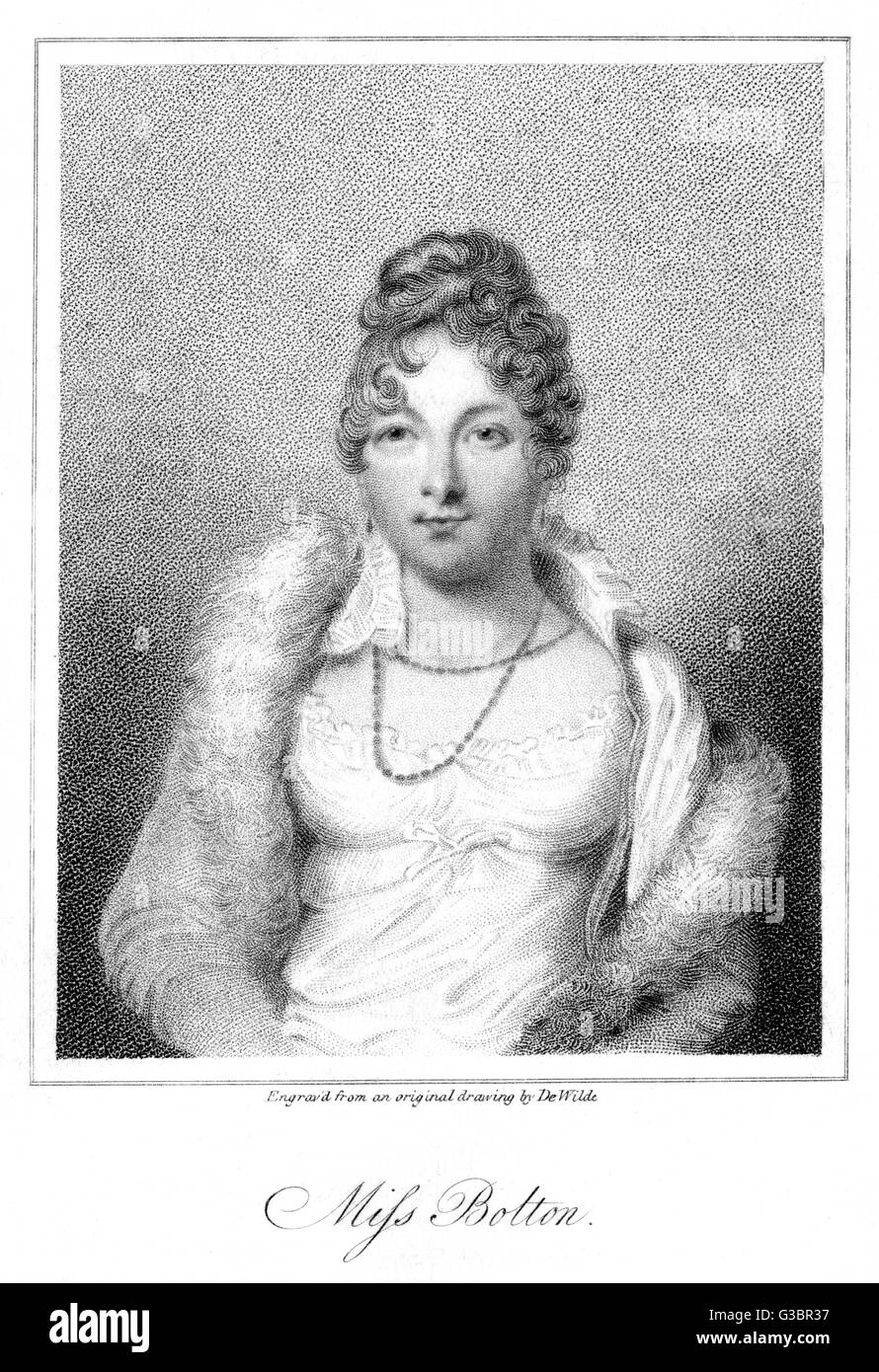 MARY CATHERINE (nee Bolton) Dame THURLOW Schauspielerin, Ehefrau von Edward, 2. Baron T.       Datum: 1790-1830 Stockfoto
