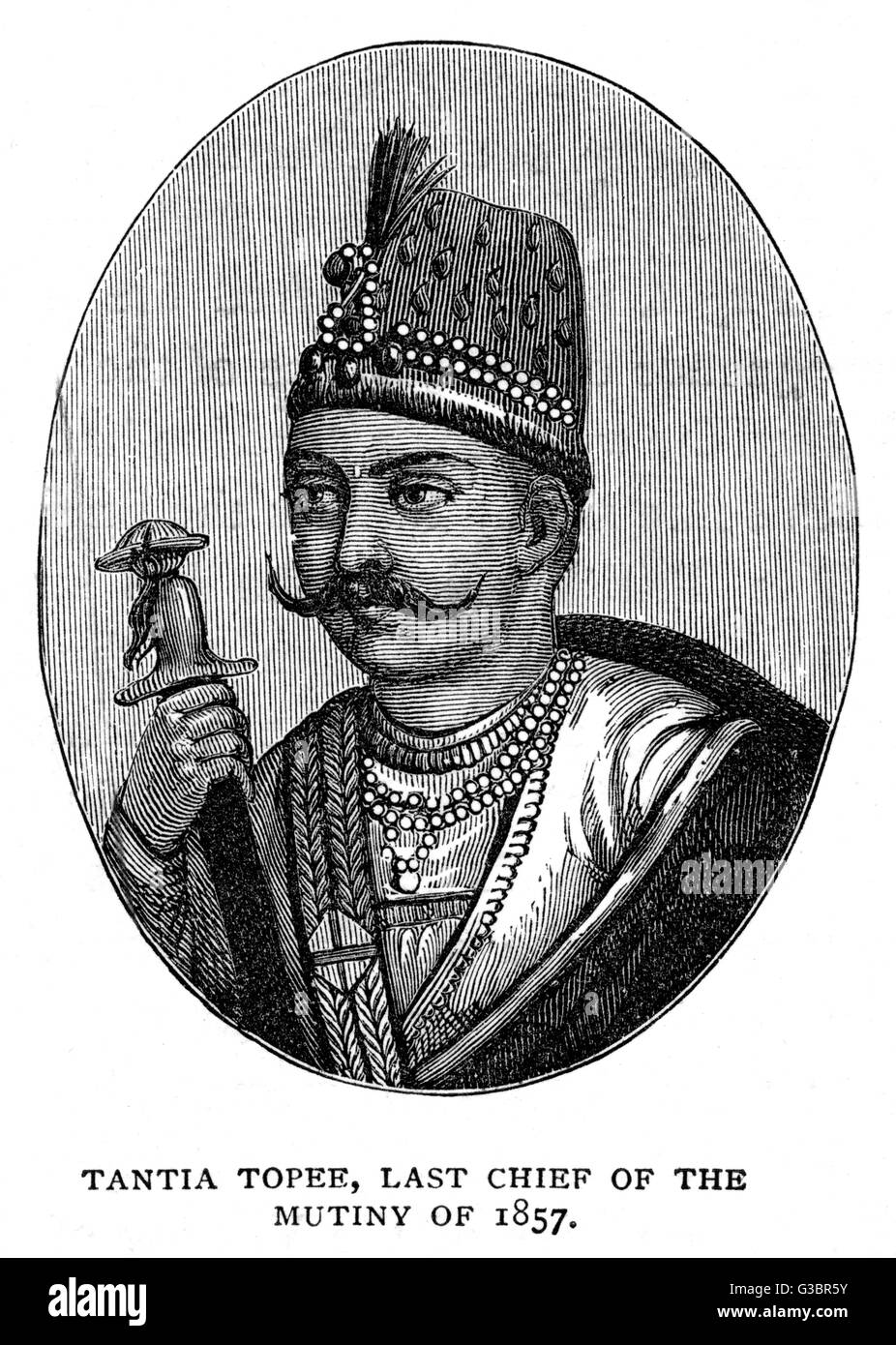 TANTIA TROPENHELM indischer Patriot, ein Führer der Auflehnung 1857.        Datum: ca. 1857 Stockfoto