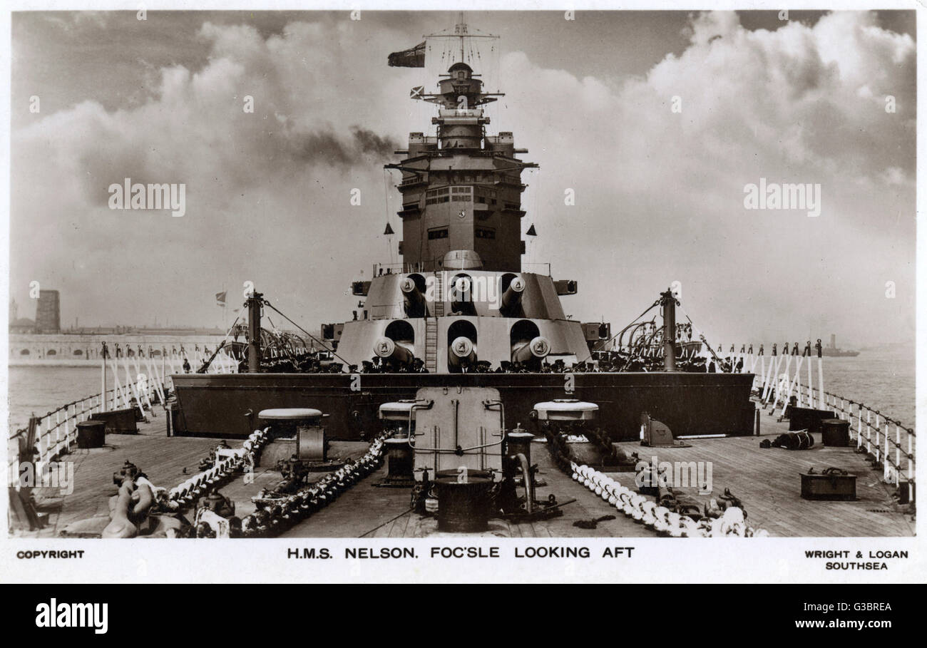 HMS Nelson, britisches Schlachtschiff Stockfoto