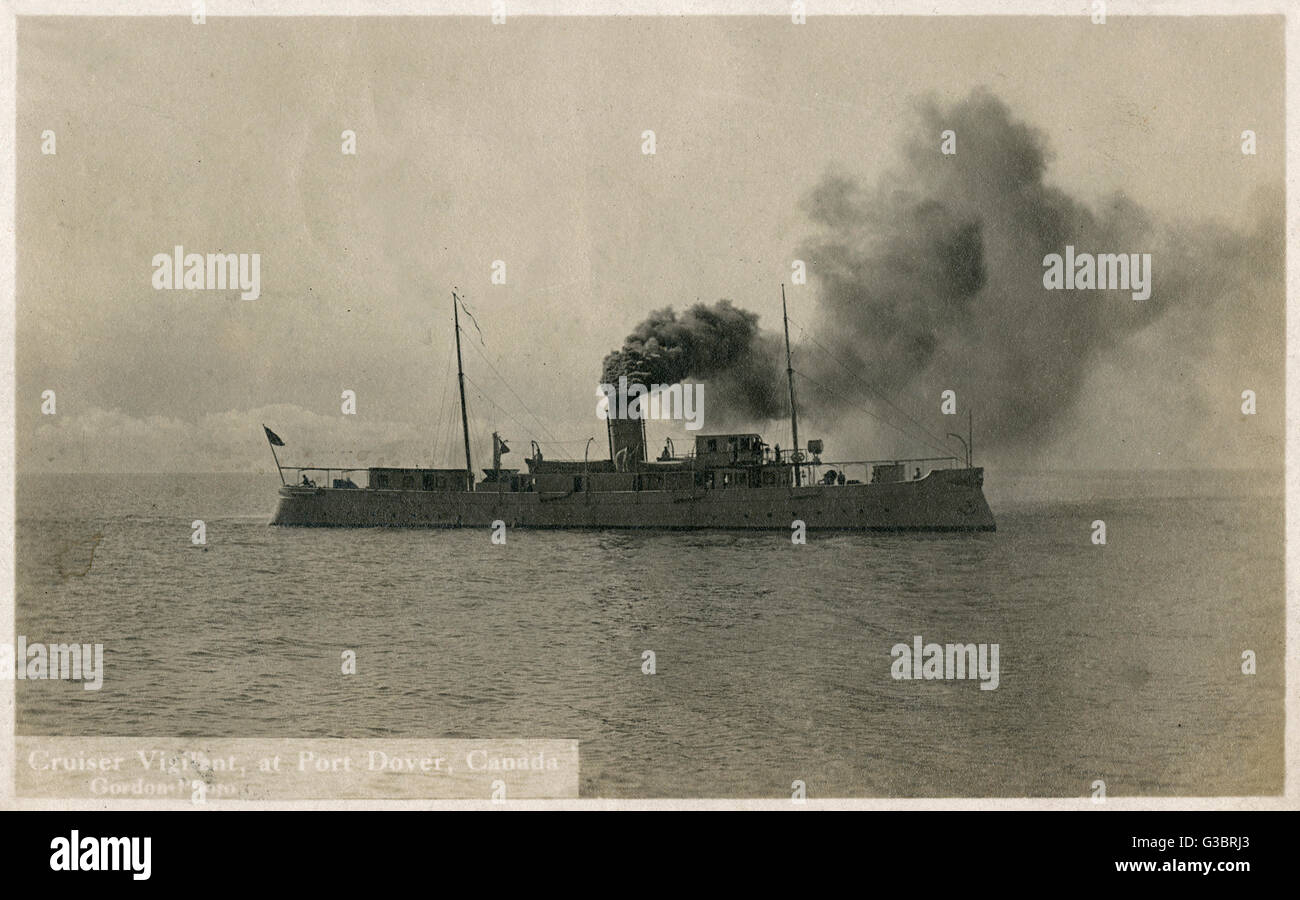 HM Cruiser Vigilant, Kanadisches Kanonenboot Stockfoto