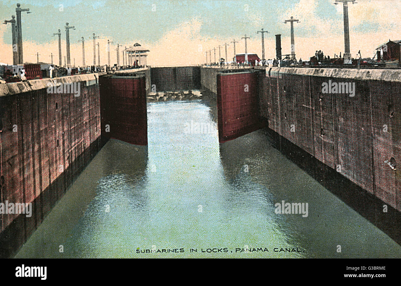 US-U-Boote in Schleusen, Panamakanal Stockfoto