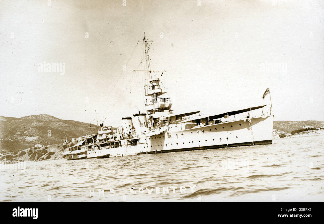 HMS Coventry, britischer leichter Kreuzer Stockfoto