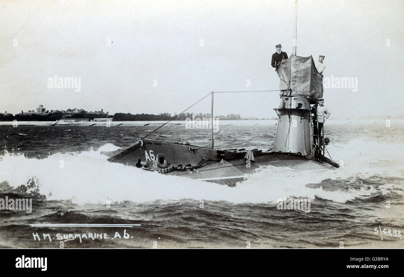 Britisches U-Boot HMS A6 Stockfoto