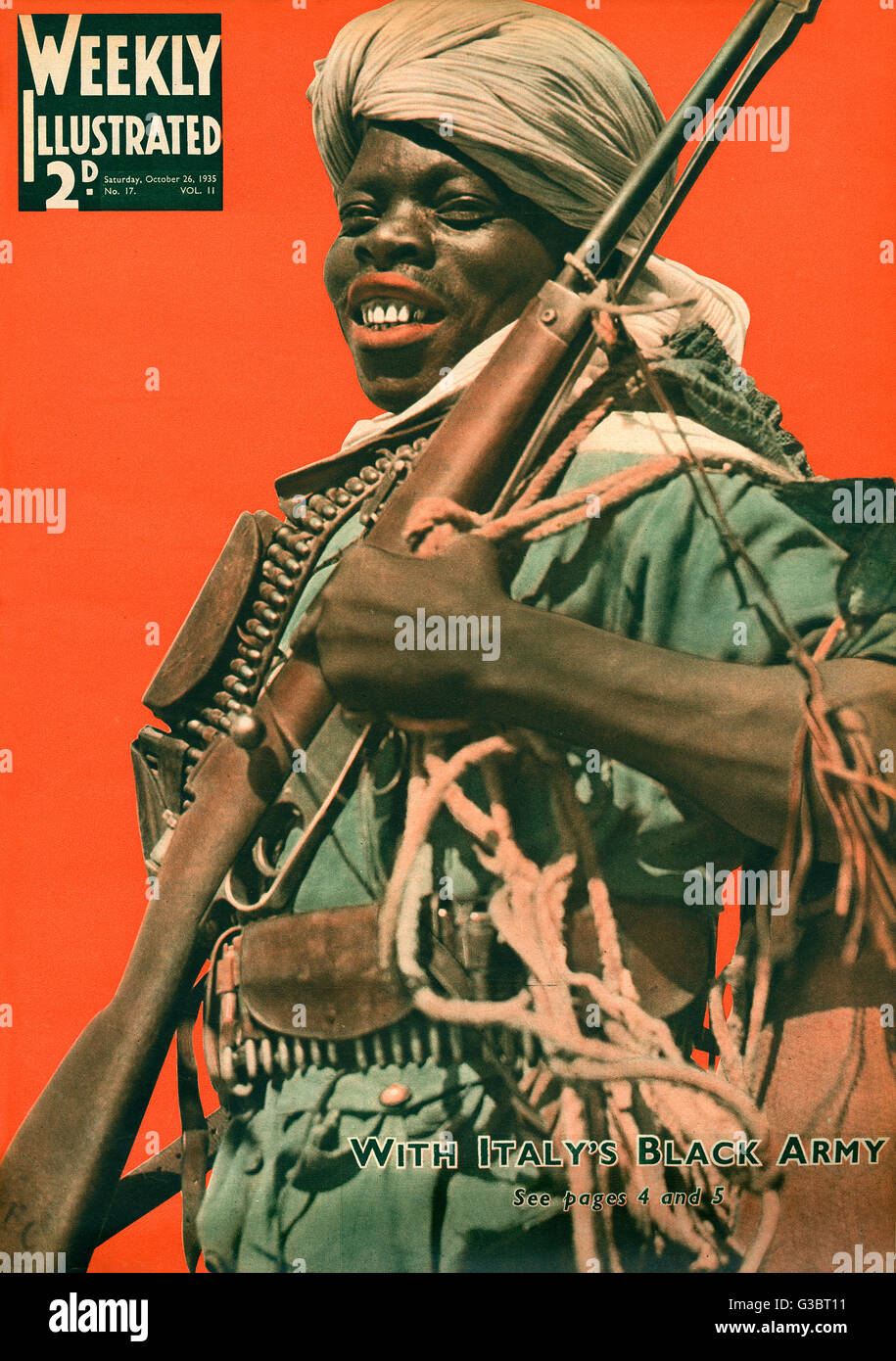 Schwarzer Soldat in der italienischen Armee Stockfoto