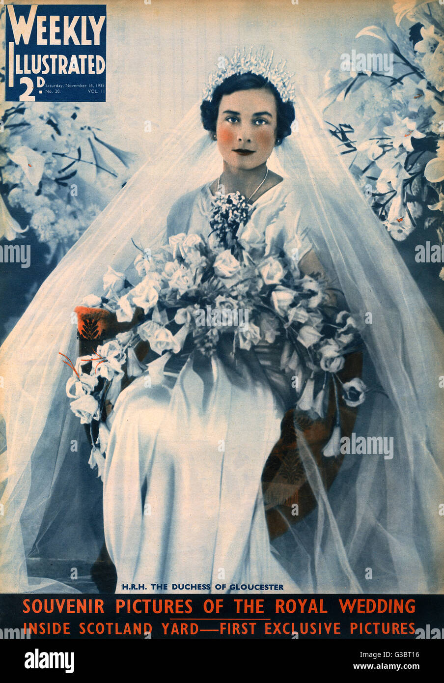 Wöchentliche illustrierte Titelseite, Herzogin von Gloucester Hochzeit Stockfoto
