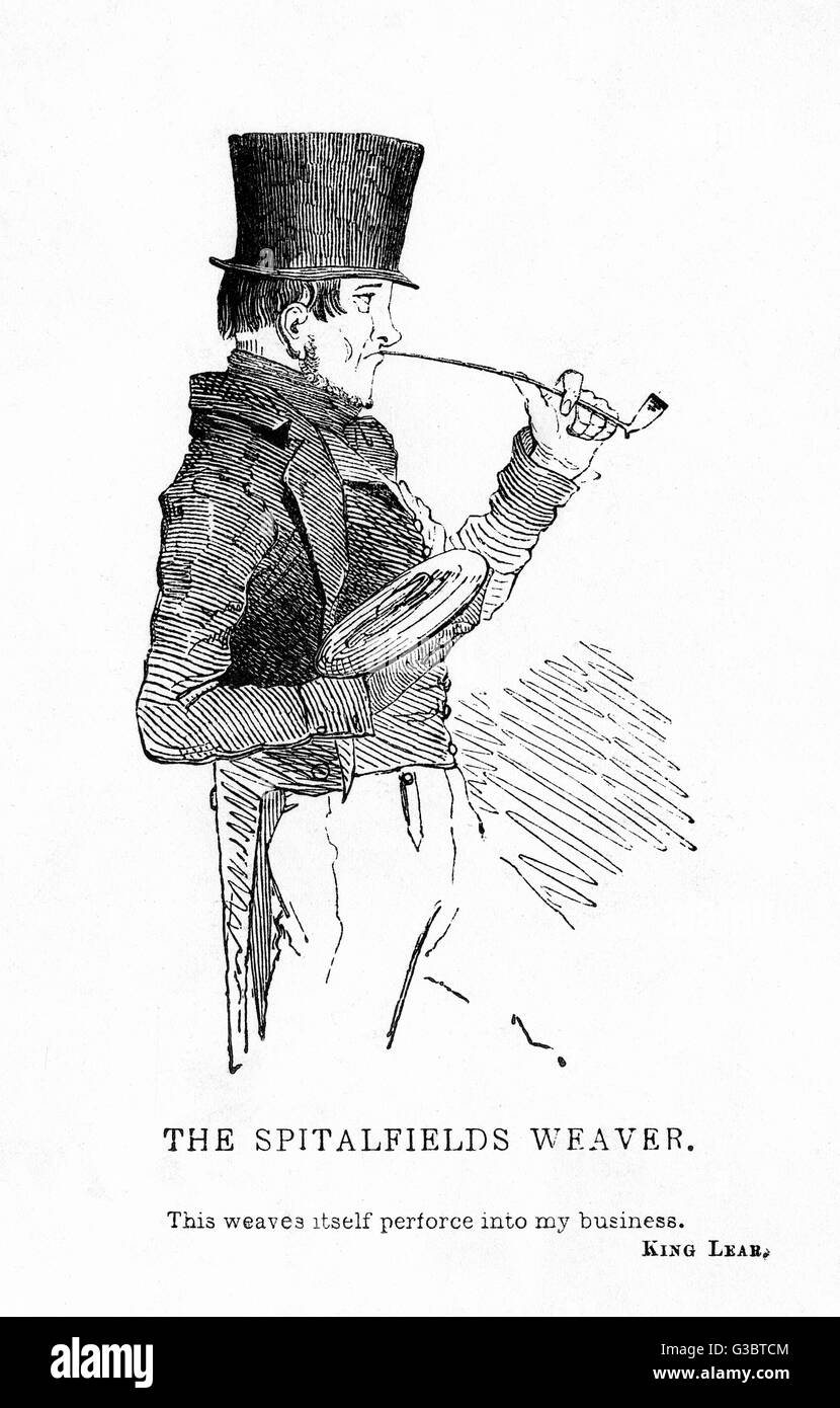 Ein Seidenweber aus Spitalfields, 1840. Stockfoto