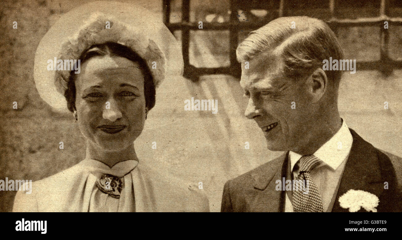 Herzog von Windsor heiratet Wallis Simpson in Frankreich Stockfoto