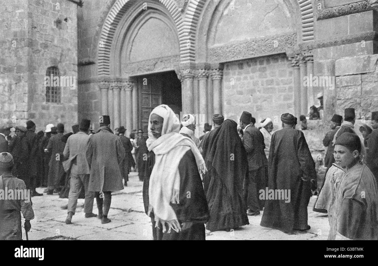 Vor der Grabeskirche, Jerusalem Stockfoto