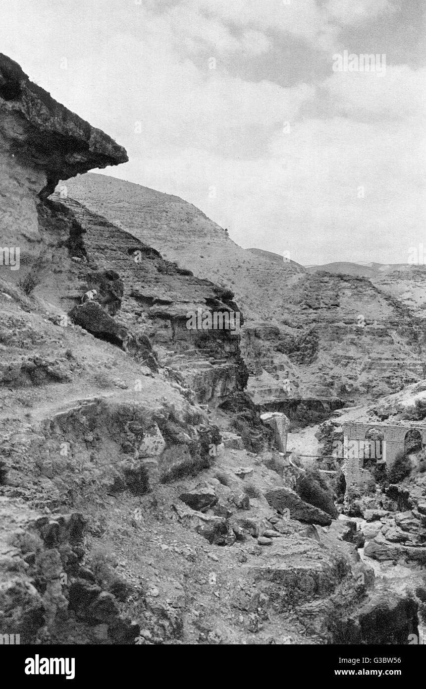 Byzantinisches Aquädukt, Wadi Qelt, Westjordanland Stockfoto