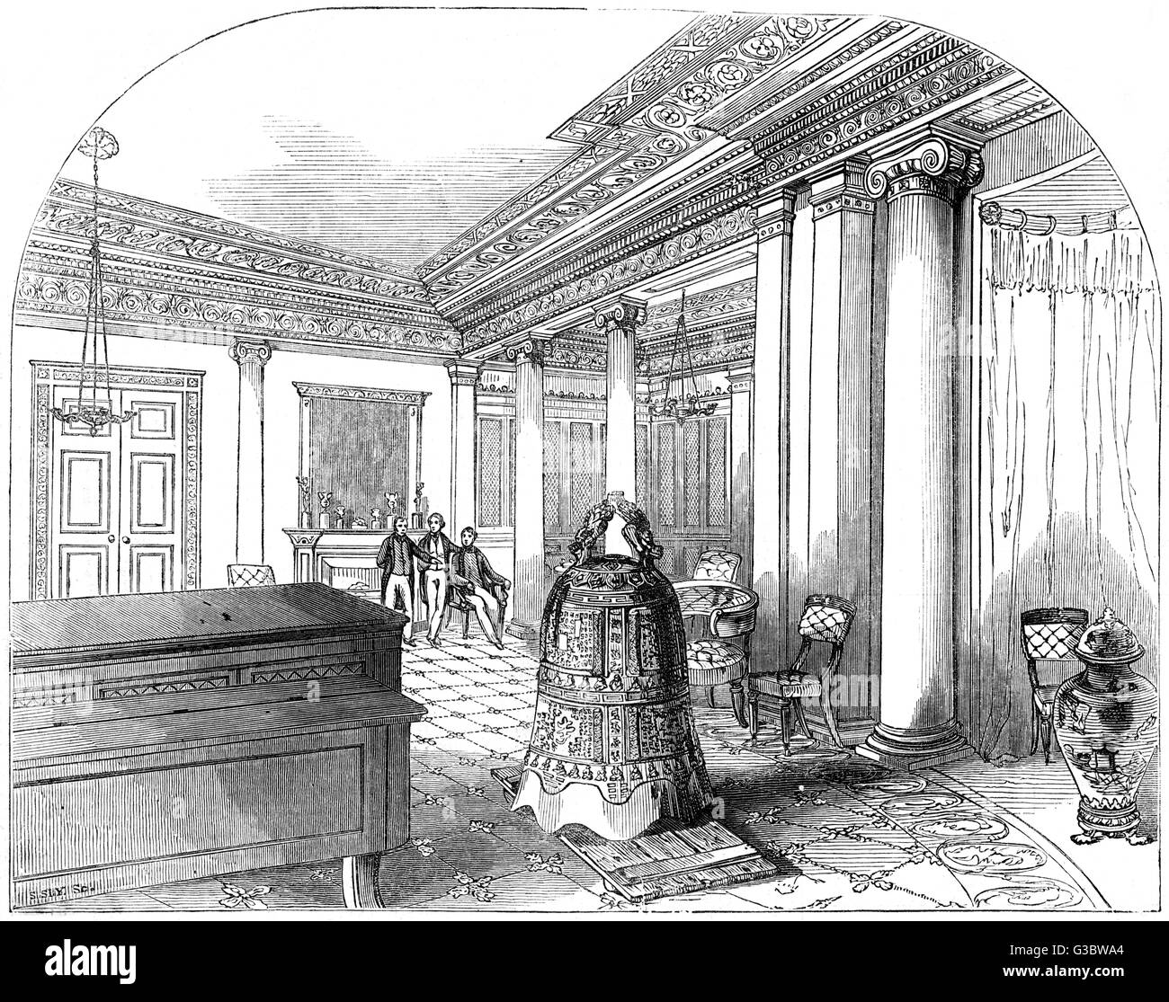 Große chinesische Glocke im Buckingham Palace, 1844 Stockfoto