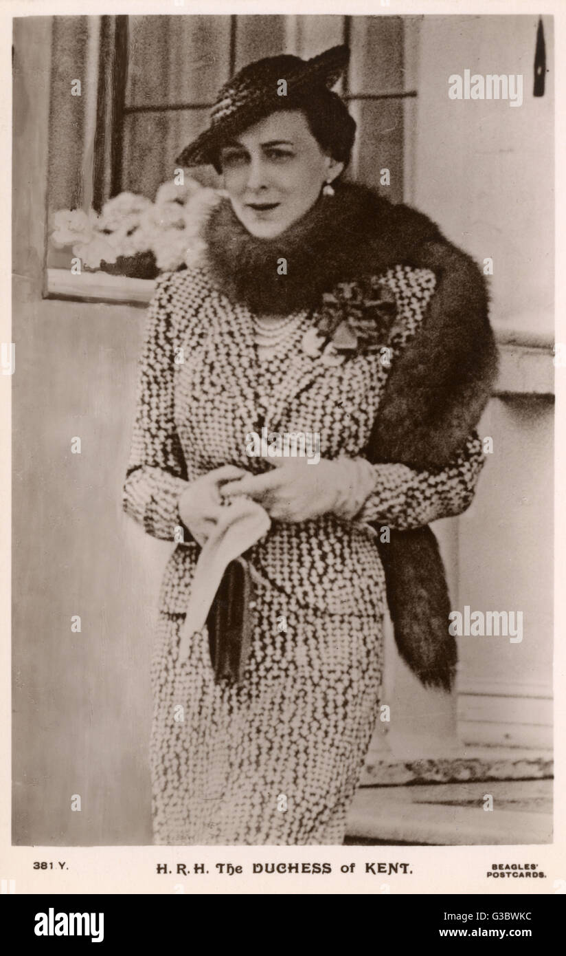 Prinzessin Marina, Duchess of Kent (geb. Prinzessin Marina von Griechenland und Dänemark) (19061968) - Ehefrau von Prinz George, Herzog von Kent, vierter Sohn von König George V des Vereinigten Königreichs und Mary von Teck.     Datum: ca. 1935 Stockfoto