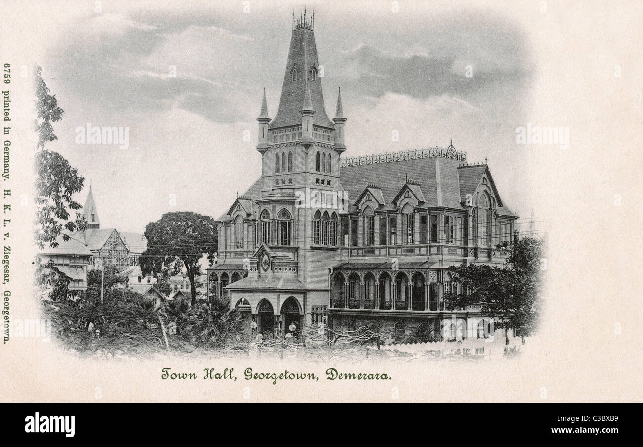 Britisch-Guayana (Guyana) Georgetown, Demerara - Das Rathaus Stockfoto