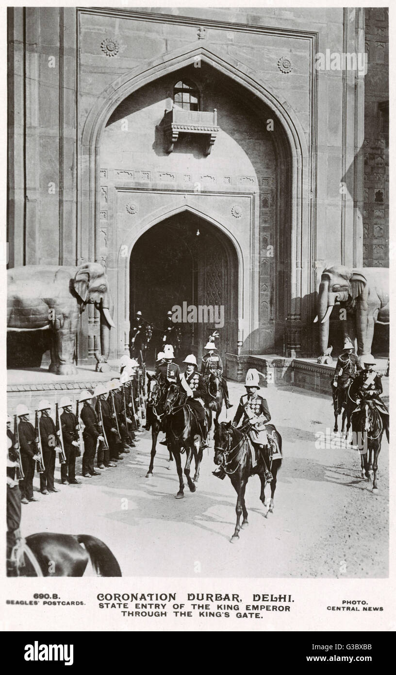 Die Krönung von Delhi Durbar - König Kaiser am Königstor Stockfoto