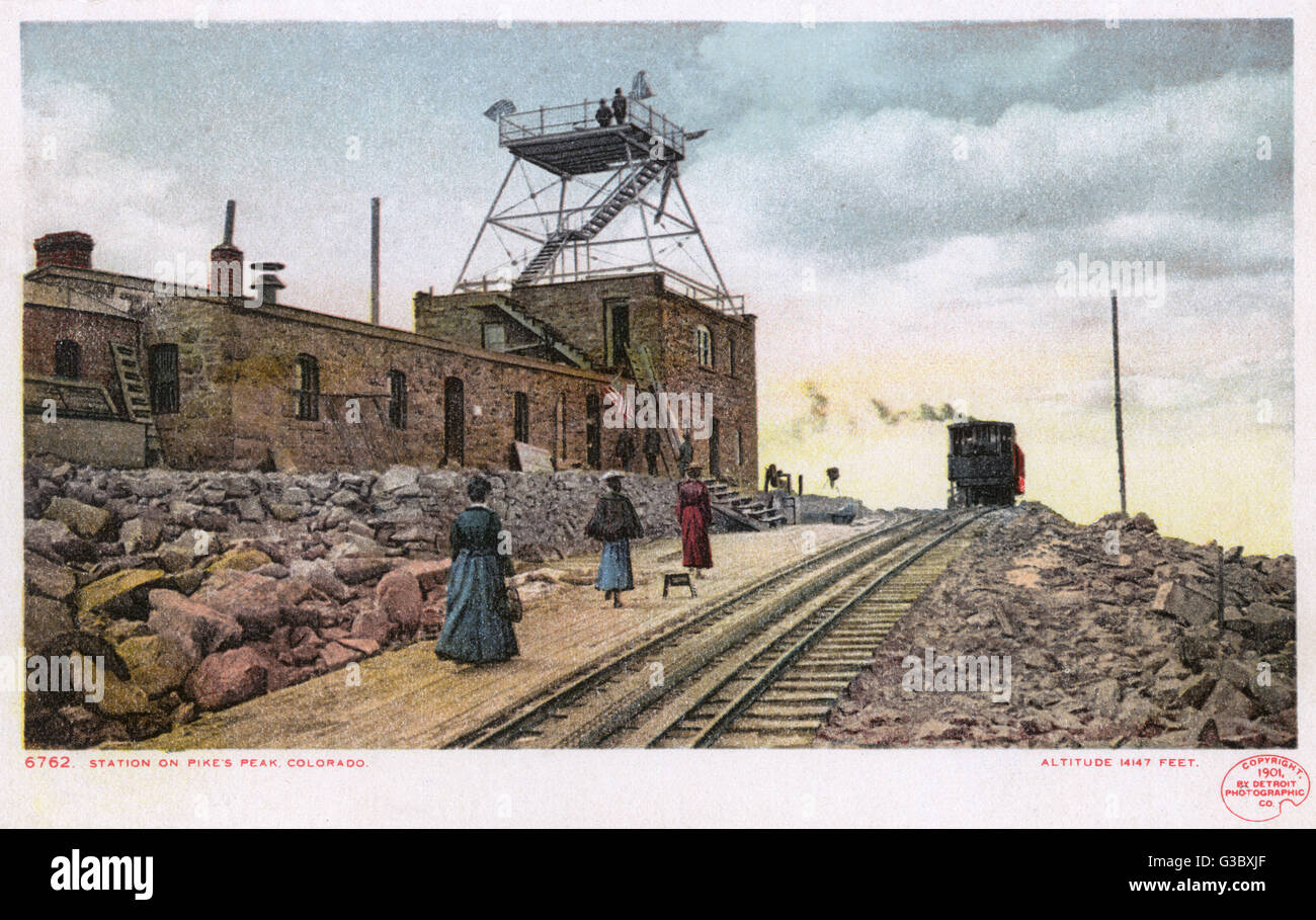 Bahnhof am Pikes Peak, Colorado, USA Stockfoto