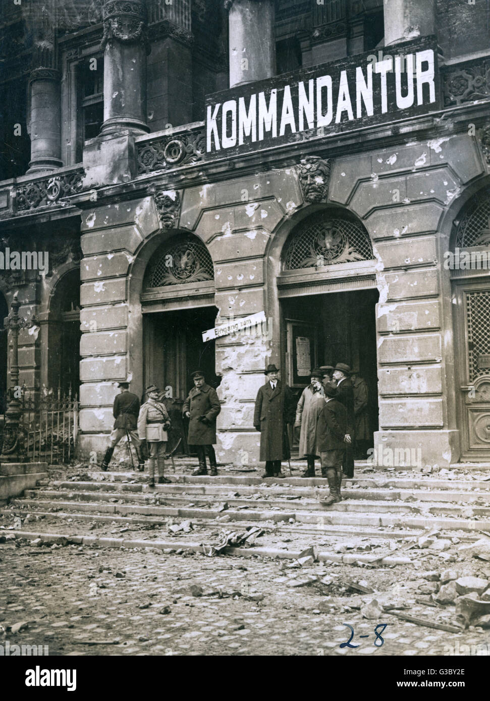 Clemenceau besucht das zerstörte und früher besetzte Elsass Stockfoto