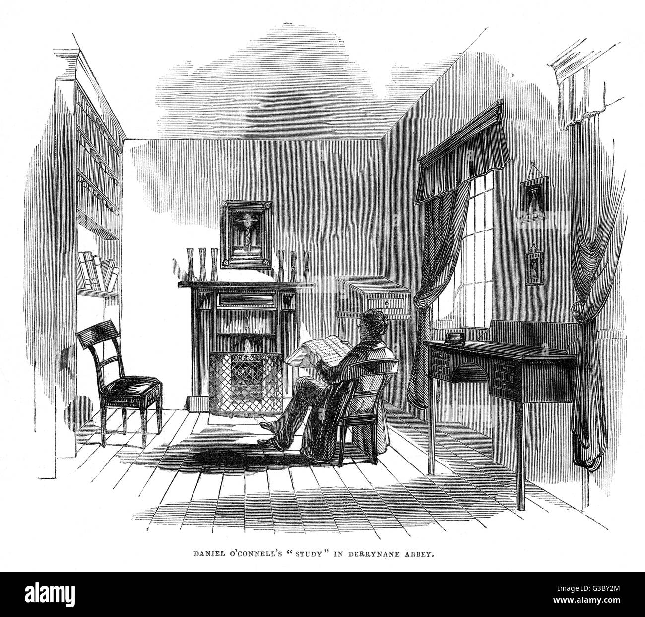 Daniel O'connell Studie in Derrynane Abbey, Irland Stockfoto