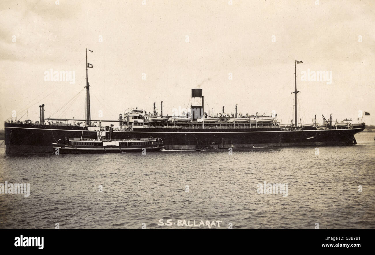SS Ballarat, P&O Line Passagierdampfer Stockfoto