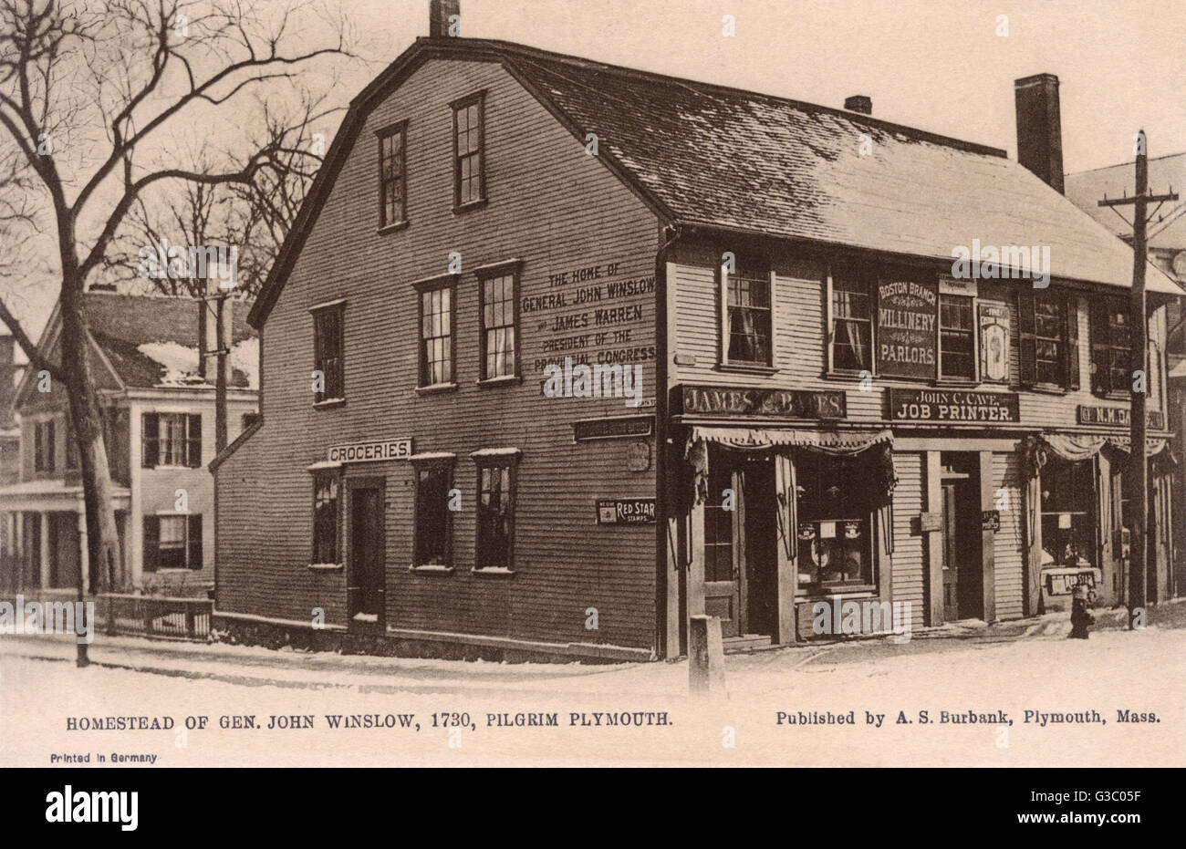 Das Haus von General John Winslow in Plymouth, Massachusetts, USA, gebaut im Jahre 1730.       Datum: circa 1905 Stockfoto
