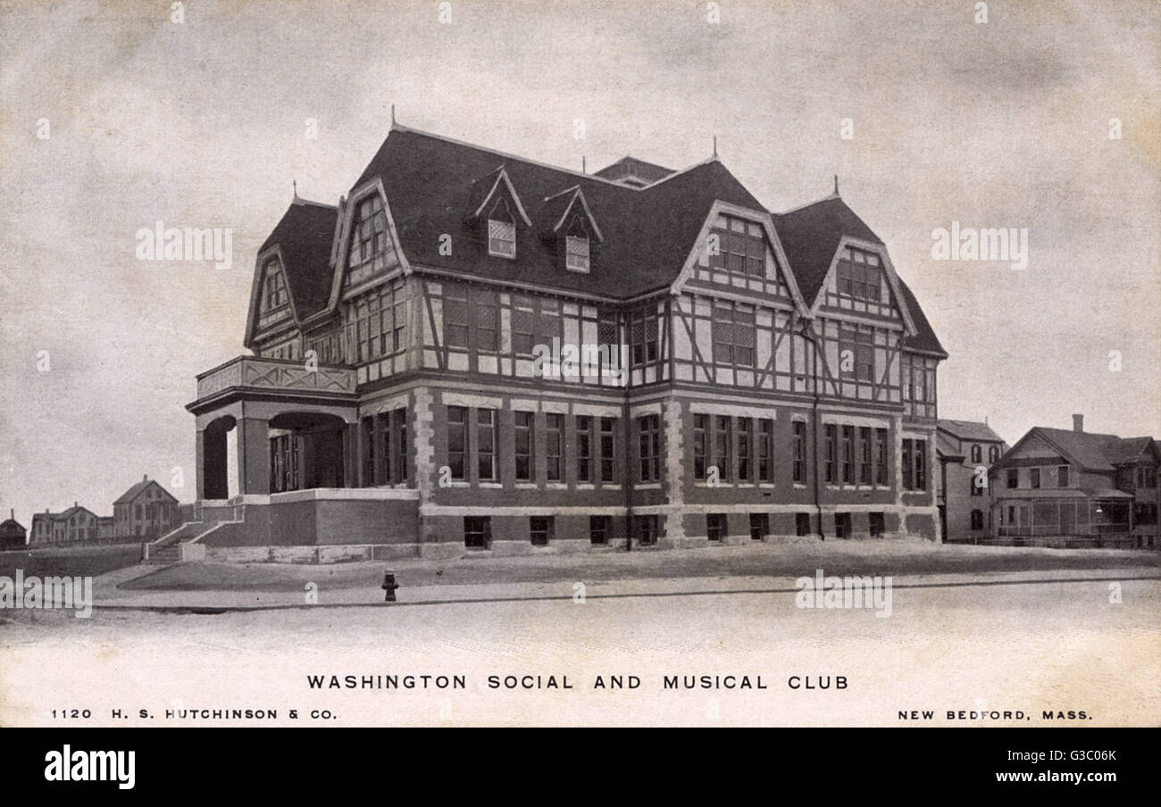 Social Club-Gebäude, New Bedford, Massachusetts, USA Stockfoto