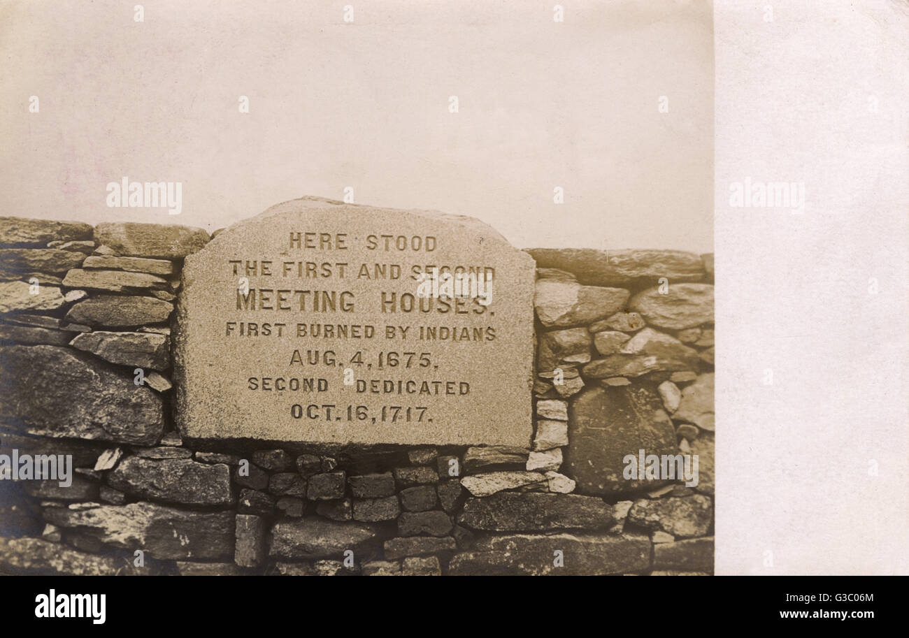 Memorial Stone, Quaboag, West Brookfield, Mass, USA Stockfoto