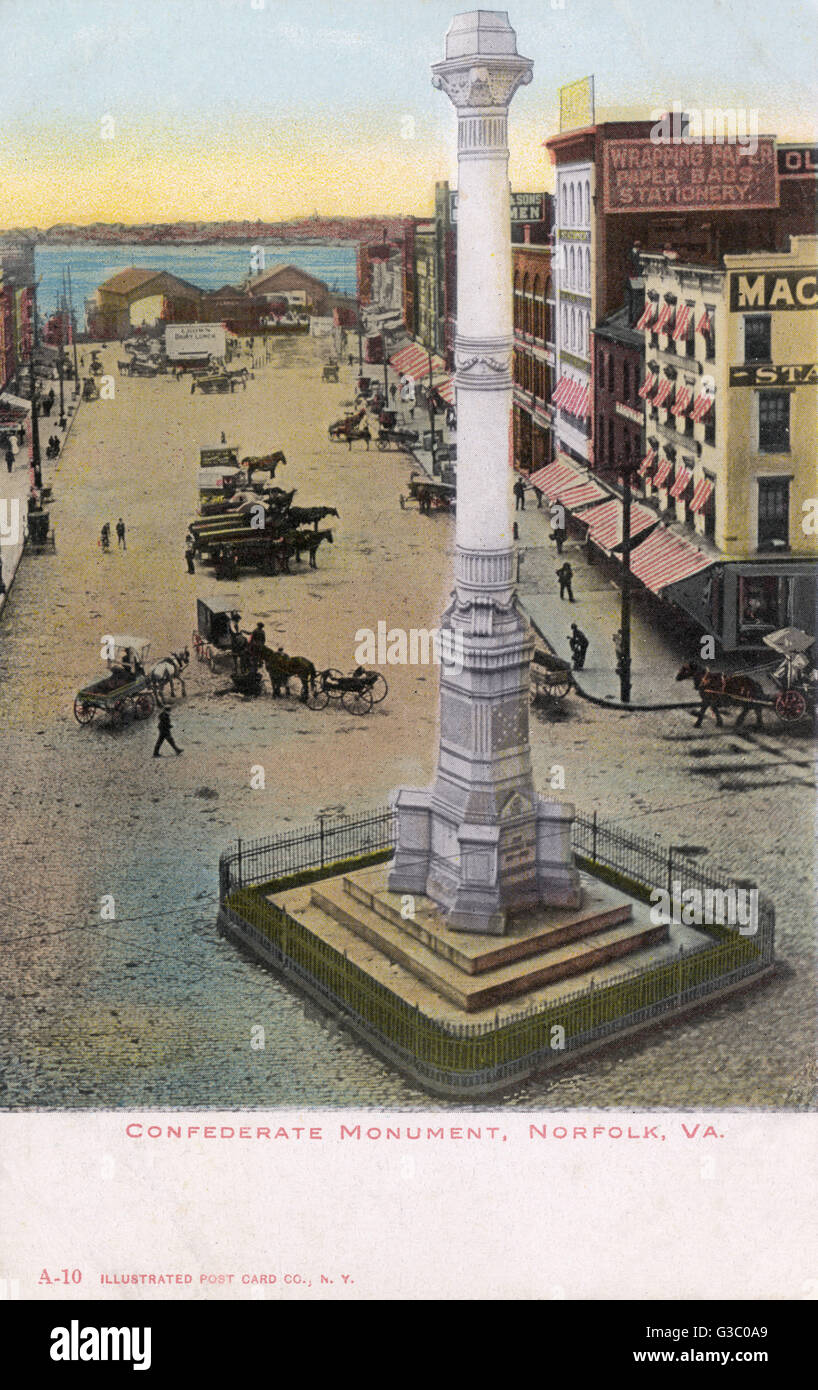 American Civil war Monument, Norfolk, Virginia, USA Stockfoto