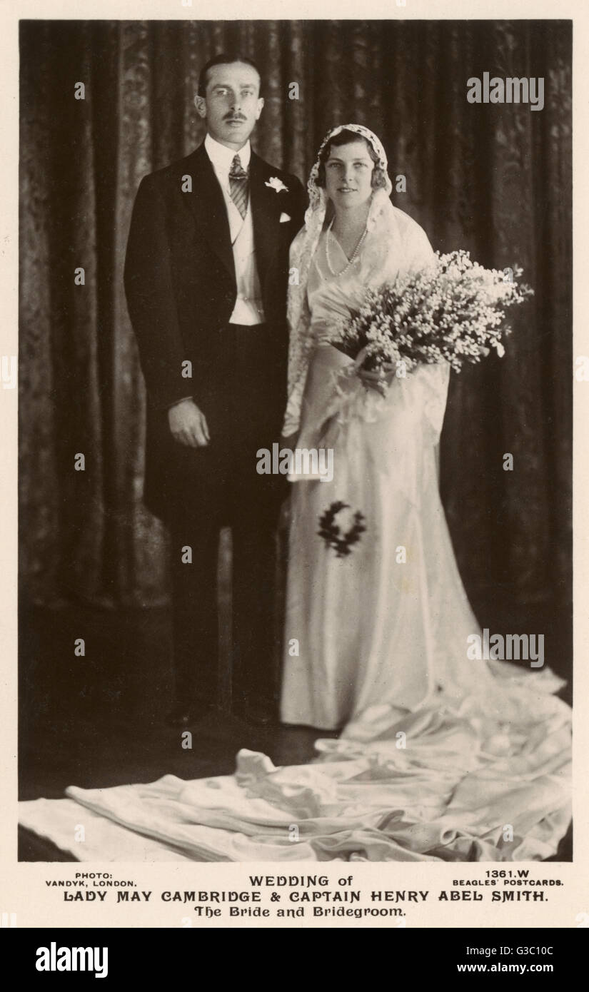 Königliche Hochzeit von Henry Abel Smith mit Lady May Cambridge, 1931 Stockfoto