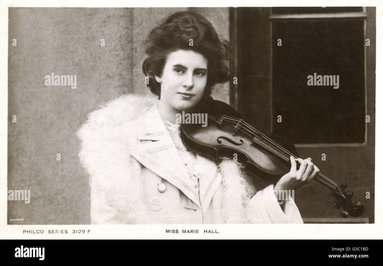 Marie Hall (1884 – 1956) - Violinist und Schüler von Edward Elgar - gab die 1. Leistung von Vaughan Williams "The Lark Ascending" in 1920 Datum: 1907 Stockfoto