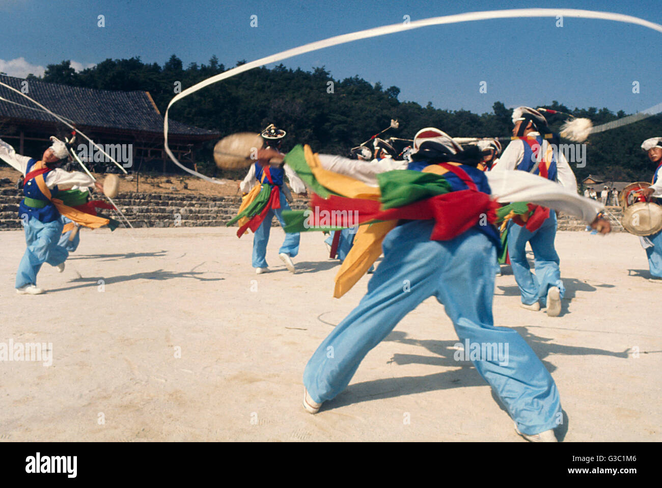 Farmers' Dance, Suwon Folk Art Village, Südkorea Stockfoto