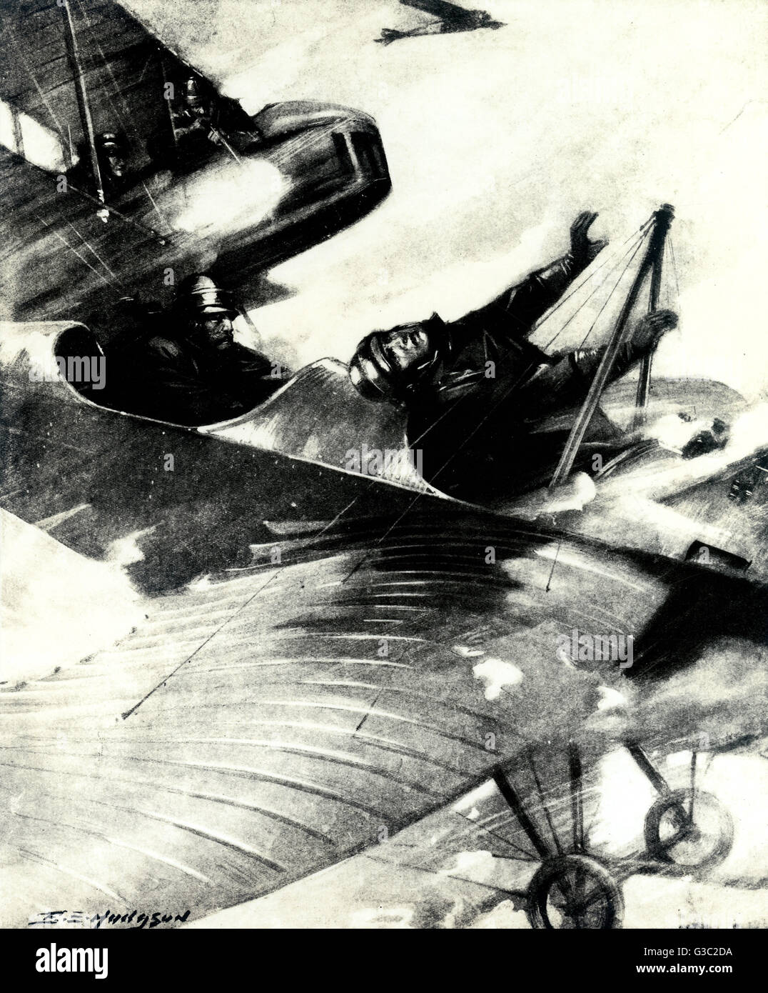 WW1 - von Falkenhayn getötet im Luftduell, 1915 Stockfoto
