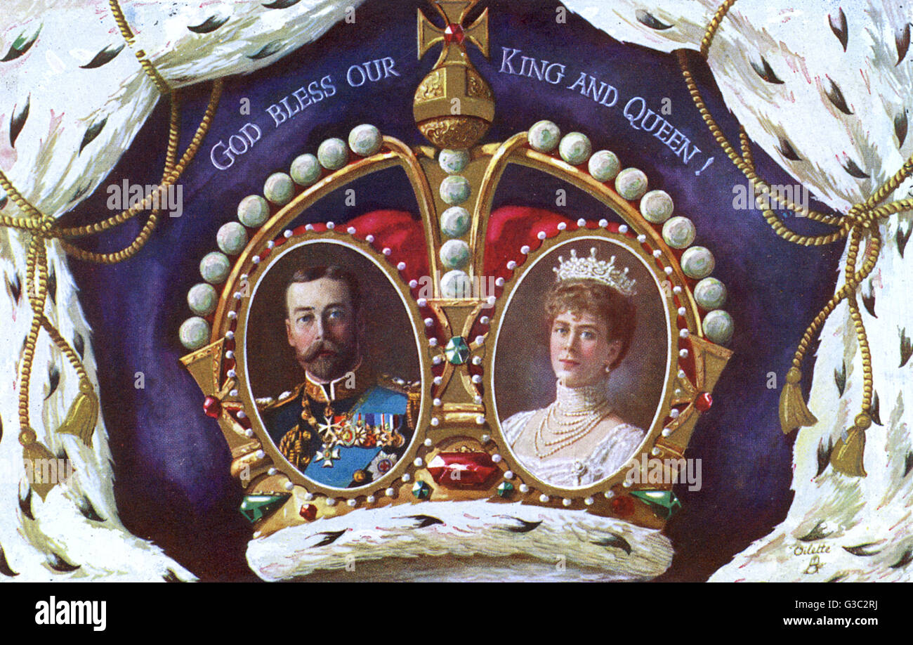 King George V und Queen Mary - in Crown Stockfoto