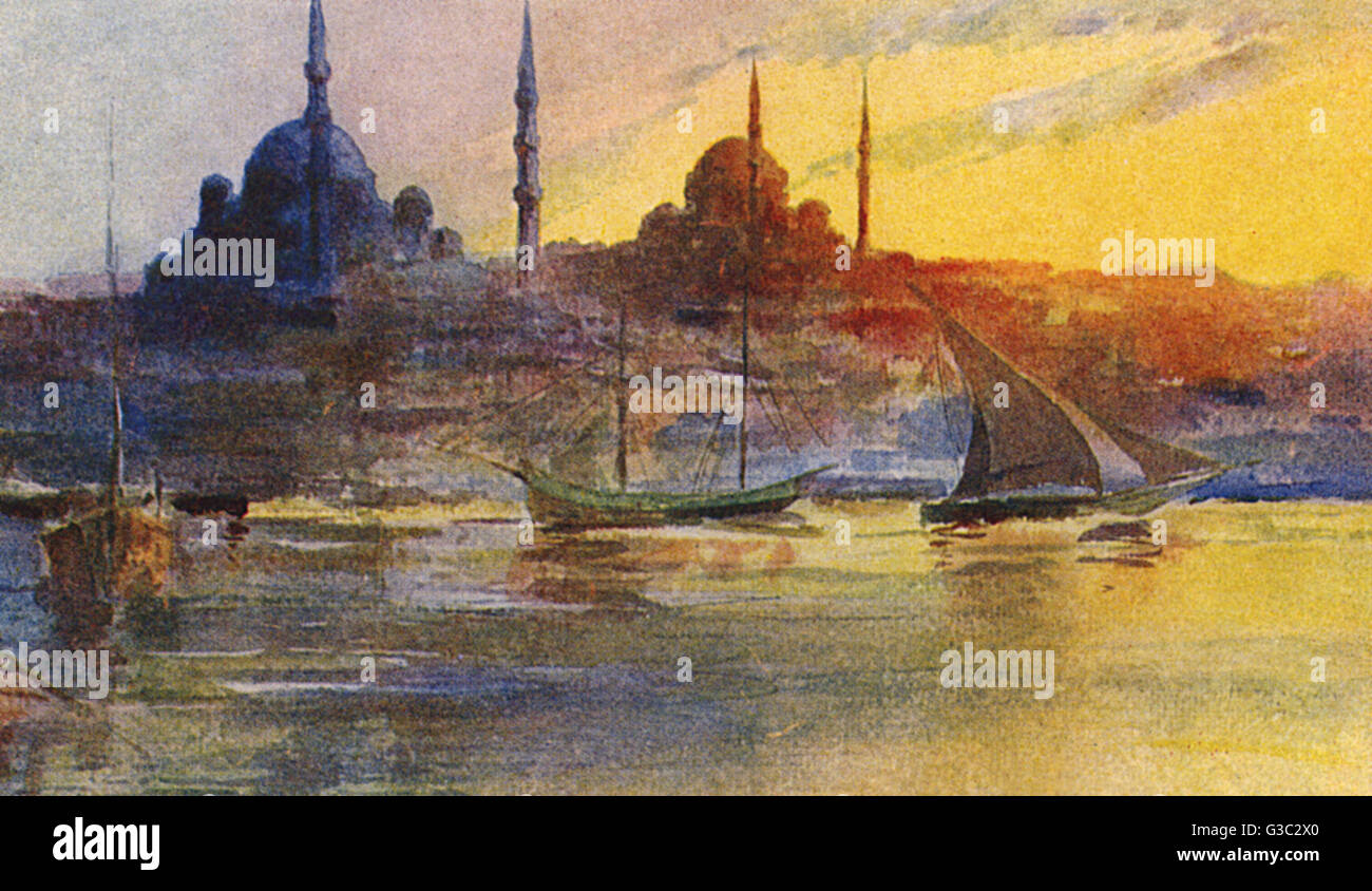 Skyline von Istanbul, Türkei - Blick über das Goldene Horn Stockfoto
