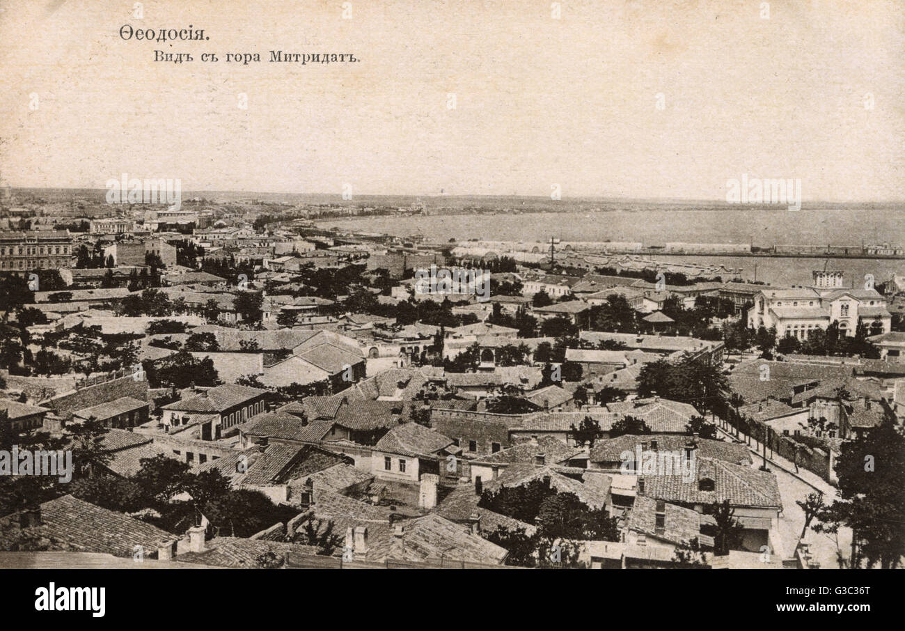 Feodossija, Krim, Ukraine an der bulgarischen Schwarzmeerküste. Während viel von seiner Geschichte war die Stadt bekannt als Caffa (Cafa / Kaffa / Kefe).      Datum: ca. 19310s Stockfoto