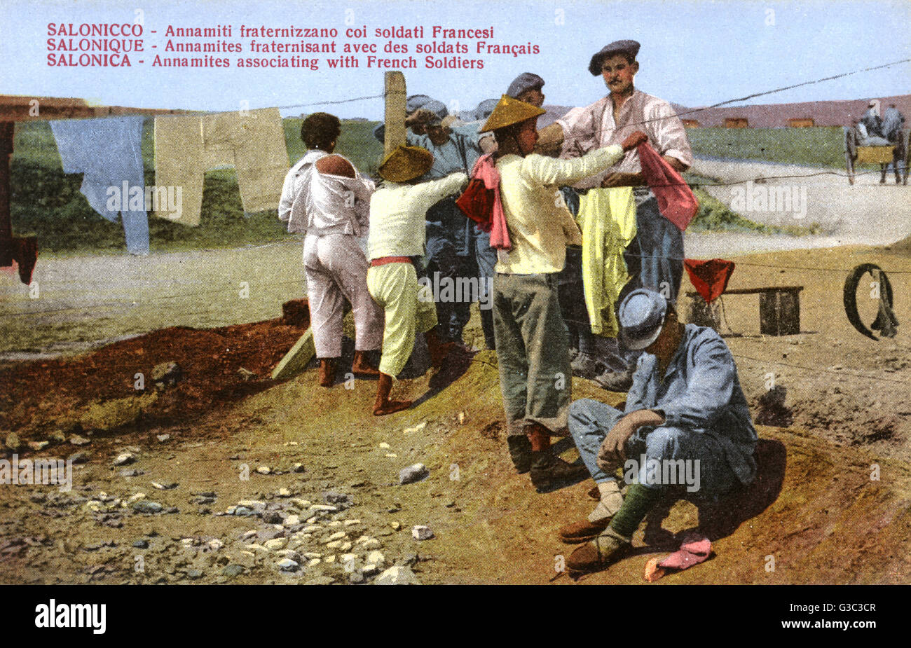 Thessaloniki, Griechenland - vietnamesische französische Truppen - WW1 Stockfoto