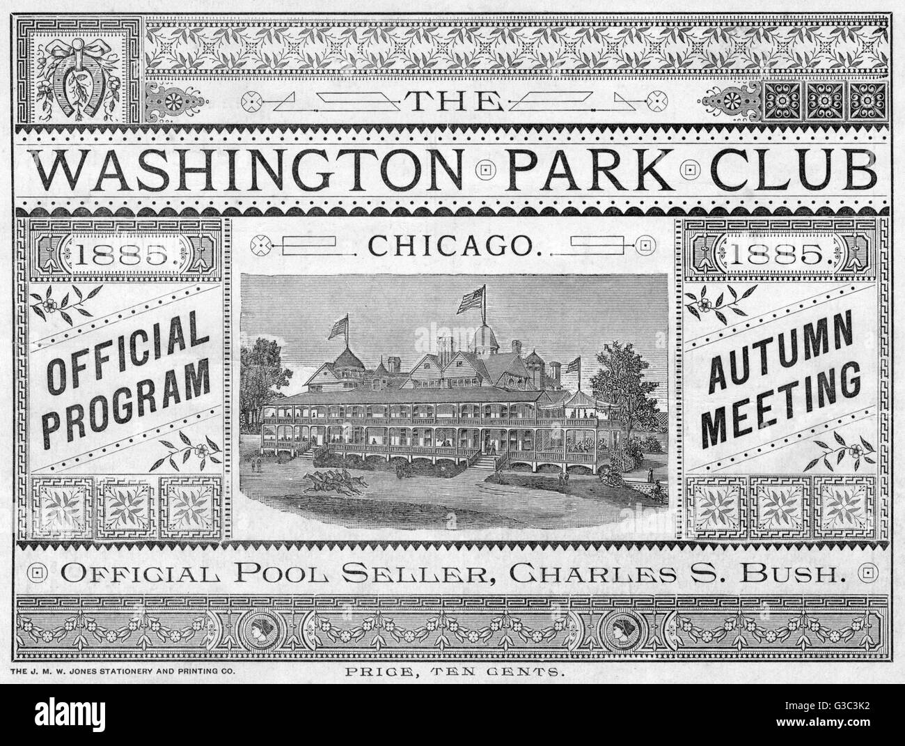 Deckblatt-Design, Washington Park Club, Chicago Stockfoto