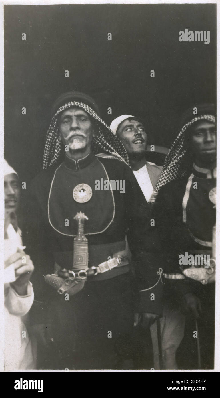 Der Scheich von Muscat, Oman und seine rechte Hand Stockfoto