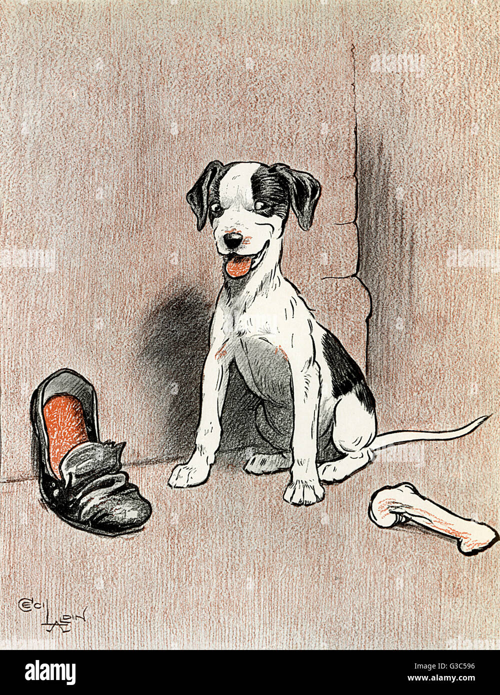 Illustration, die Hunde des Krieges Stockfoto