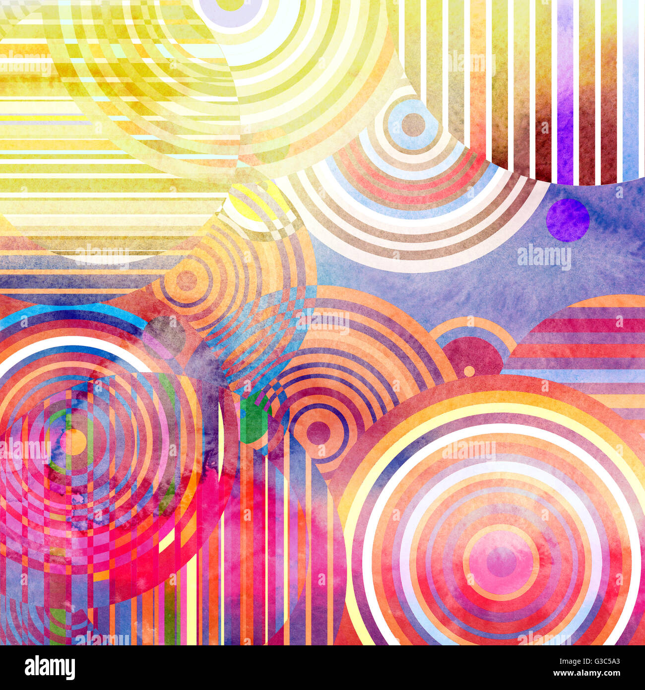 abstrakte Aquarell geometrischen Hintergrund Stockfoto