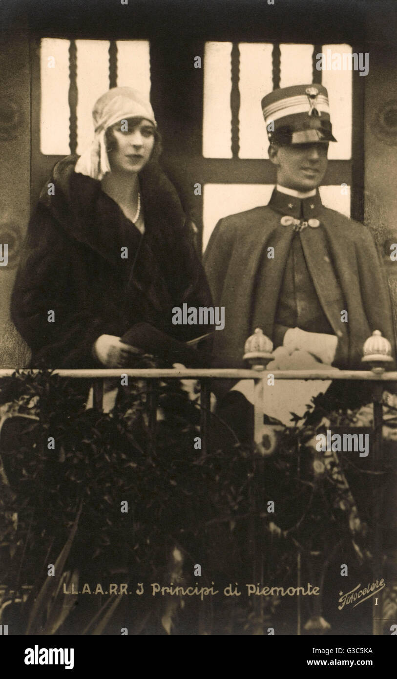 Prinzessin von Piemont und Umberto, Kronprinz von Italien Stockfoto