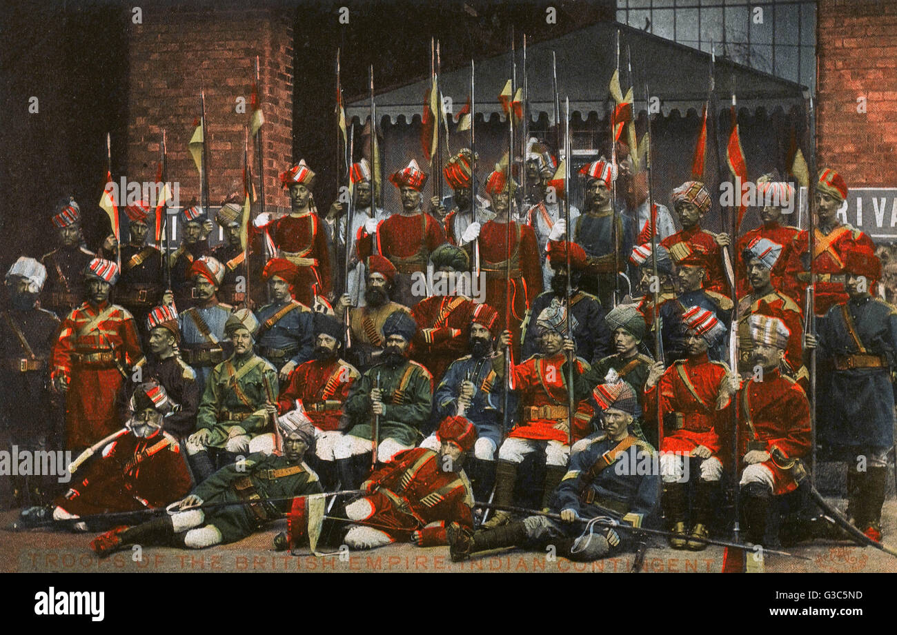 Truppen des britischen Empire-Indianer-Kontingents Stockfoto