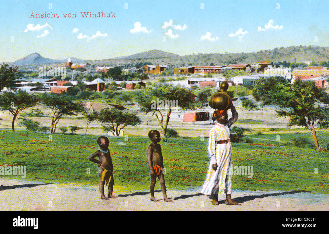 Allgemeiner Blick auf Windhoek, Südwestafrika Stockfoto