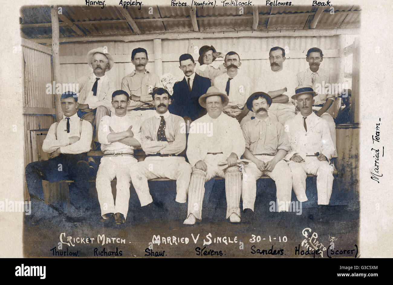 Britisches Cricket-Team bei Nova Lima, Minas Gerais, Brasilien Stockfoto