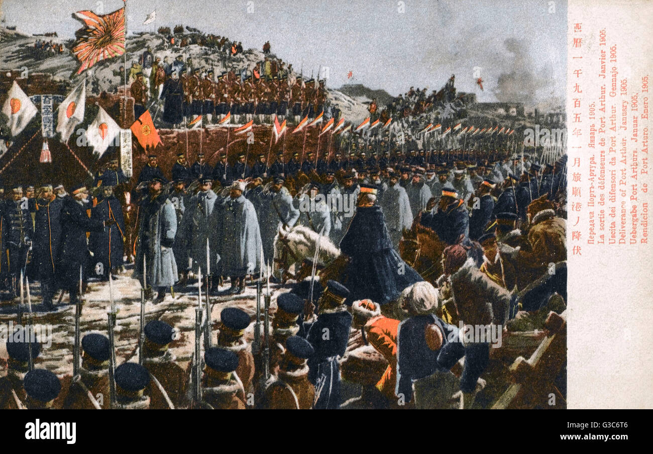 Russo-japanischer Krieg - der japanischen Eroberung von Port Arthur - Januar 1905.     Datum: 1905 Stockfoto