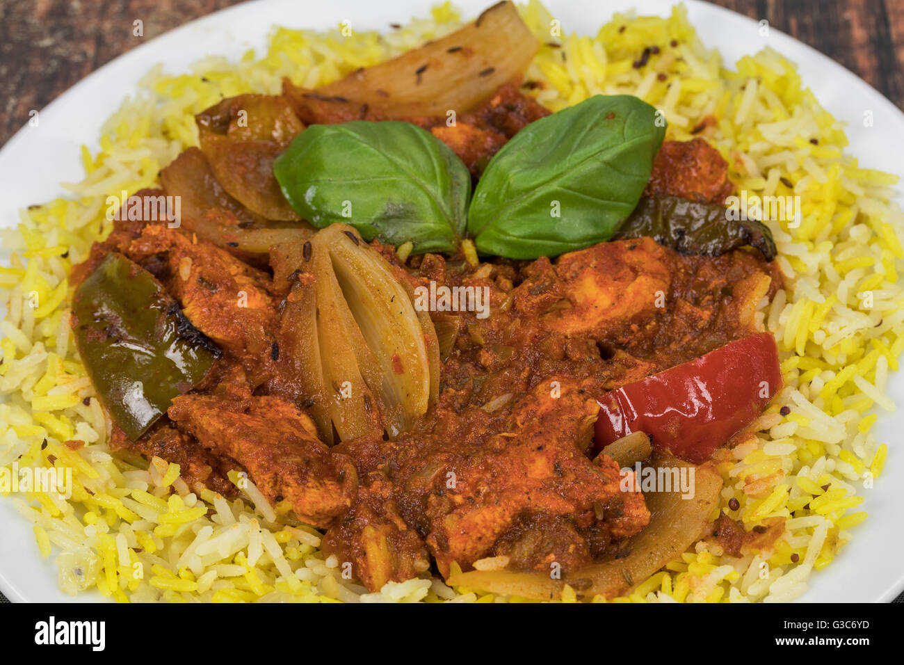 Ein indisches Essen von Chicken Jalfrezi Stockfoto